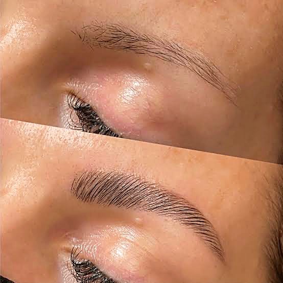 Before and after brow tinting at Love Thy Skin